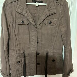LOFT Brown Utility Jacket with Military-Inspired Design